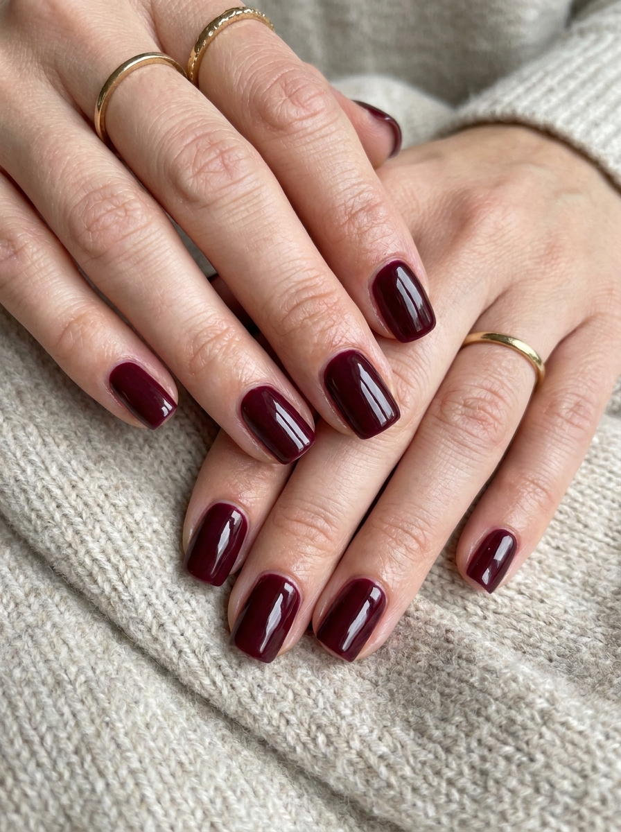 Burgundy Square Nails – gepflegte Nagelidee 2026